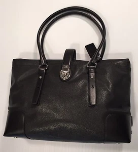 Tumi TURIN SHOPPER TOTE Villa Bag Purse Black Canvas w/ Leather Trim 73105D $395 - Picture 1 of 7
