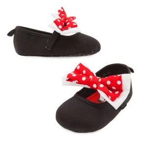 NWT Disney Store SZ 6 12 18 24 Mos Black Dot Minnie Mouse Baby Costume Shoes  - Picture 1 of 1