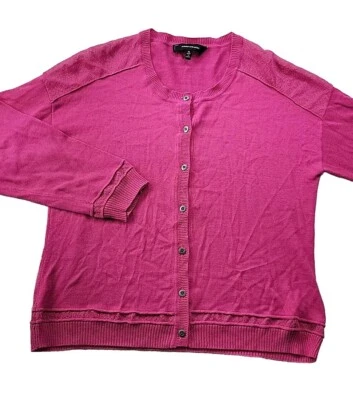 Robert Rodriguez 女式 M 品红纽扣针织开衫毛衣轻便 — 第 1/4 张图片