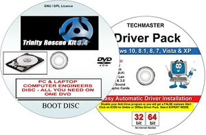 Easy Automated Drivers Recovery + Password Reset Backup Trinity Rescue Disc DVD - Picture 1 of 3