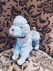 9” Antique Puppy Dog Stuffed Animal Plush Vintage Poodle Gray German Toy Doll - Picture 1 of 7