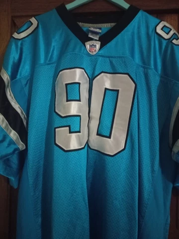 Reebok NFL Equipment Carolina Panthers #90 Blue  Jersey Julius Peppers  sz 56 Cover