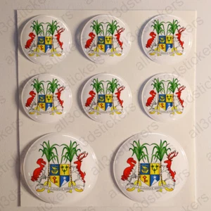 Stickers Mauritius Coat of Arms Gel Domed Resin 3D Mauritius Vinyl Sticker Decal - Imagen 1 de 1