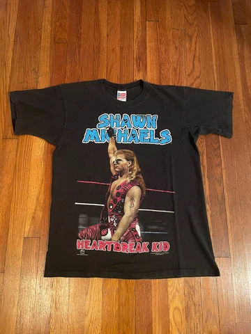 Vintage WWF Shawn Michaels T-Shirt Heartbreak Kid 1996 XL HBK WWE Rare Cover