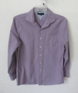 Camisa delantera Tommy Hilfiger a cuadros púrpura 100% algodón largo slv botones *Talla 16 (32-33 - Imagen 1 de 5