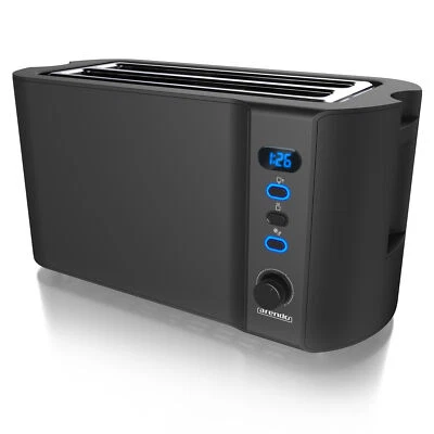 Arendo Frukost 4-Scheiben Toaster stufenlos einstellbarer Bräunungsgrad Schwarz - Bild 1 von 4