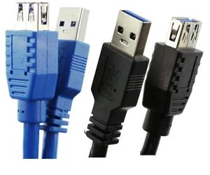 USB Extension Cable V2.0 3.0 Male to Female Data Sync Charging Lead NEW Premium - Picture 1 of 18