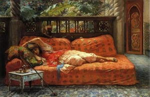 Frederick Arthur Bridgman The Siesta Oil Painting repro - Picture 1 of 1