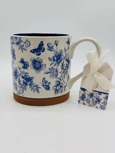 Taza de café Blue Spring Garden mariposa floral 18 oz taza artesanal domingo por la mañana - Imagen 1 de 7