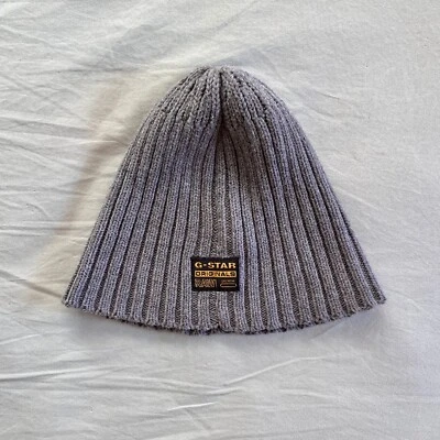 G-Star Gray Beanie hat One Size Ribbon Cotton - Image 1 of 4
