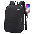  Deep Storage Laptop Backpack with USB Charging Port[Water 15.6 inch Black