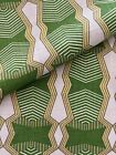 CHRISTOPHER FARR CLOTH 'MEMPHIS/Green' hand printed linen-$320-49.5'W x 84'L