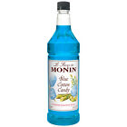 Monin Blue Cotton Candy Premium Gourmet Syrup 1Ltr Plastic Bottle (4 Pack)