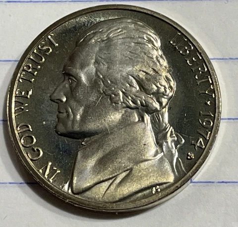 1974 S PROOF JEFFERSON NICKEL FROM PROOF SET WITH FREE SHIPPING Cover