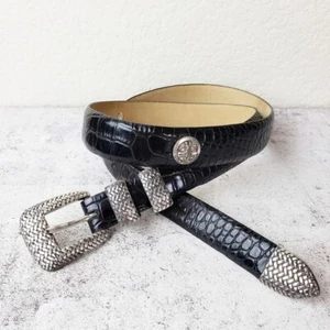 Vintage Golf Themed Western Conchos Italian Leather Belt size 38 Unisex - Picture 1 of 11