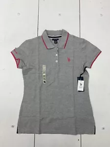 U.S Polo Assn Womens Grey short Sleeve Polo Size Medium - Picture 1 of 6