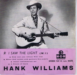 Hank Williams - i saw the light no.1 EP 7" vg+/vg+ play tested - Picture 1 of 2