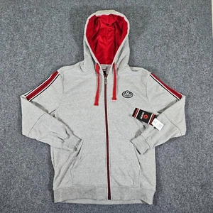 New With Tags Y2K Akademiks Zip Up Hoodie Sweatshirt Gray/Red Men's Size Large - Picture 1 of 7