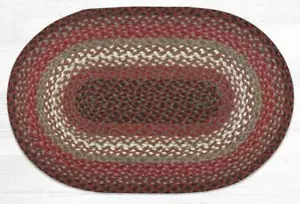Tappeto ovale in juta intrecciata. Tappeti di terra. ROSA, TORTORA. 2 misure. 20"X30", 27"X45" - Foto 1 di 2