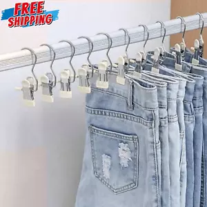 5PCS Stainless Steel Clothes Clips with Hook Laundry Clips for Hanging Organizer - Picture 1 of 8