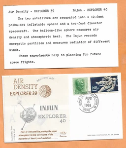 EXPLORER 39 / 40 MUTT & JEFF LAUNCH AUG 8,1968 SPACECRAFT / SWANSON SPACE COVER - Picture 1 of 1