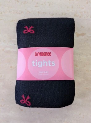 Gymboree FAMILY PORTRAIT Girl's Size 8 10 Cotton Blend Tights Black Red Bows NWT - Image 1 of 3
