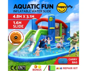 Happy Hop Inflatable Water Slide Jumping Trampoline Castle Bouncer Toy Splash - Picture 1 of 11
