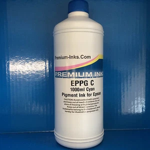 Tinta de recarga de botella de pigmento cian de 1 litro se adapta a la impresora Epson CISS recarga EPPGC - Imagen 1 de 1