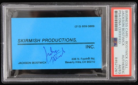1975 Captain Marvel Jackson Bostwick Signed Business Card (PSA/DNA Slabbed) Cover