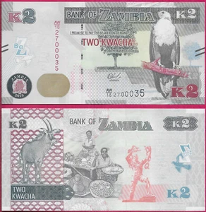 ZAMBIA 2 KWACHA 2018 UNC BAOBAB ÁRBOL EN EL CENTRO, ANTÍLOPE ROAN, DOS MUJERES CON BASK - Imagen 1 de 1