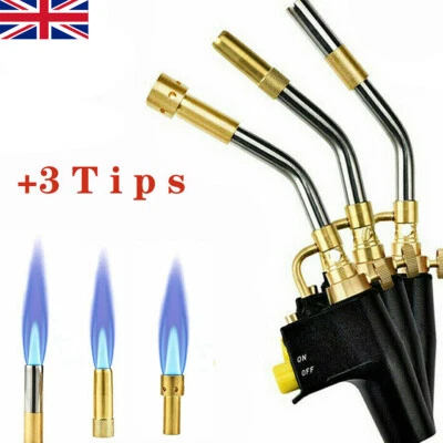 UK Professional Propane Mapp Blow Torch Welding Soldering Gas Plumbing Kit 3TIPS