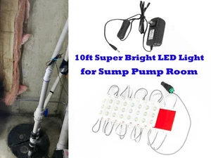 Sump Pump Room LED Light 10ft String + Toggle Switch + UL Power Supply - Picture 1 of 12