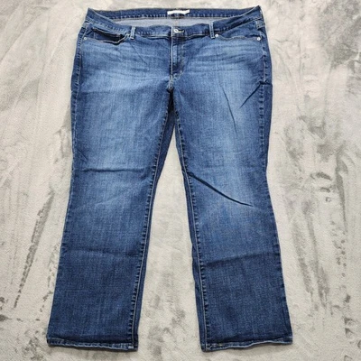 Levi's Jeans Womens 24W Blue Dark Wash Classic Straight Leg Stretch Denim Casual - Image 1 of 4