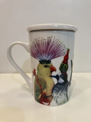 Paper Products Design Vicki Sawyer Mug With Lid And Strainer, PPD Mug, Birds - Image 1 of 4