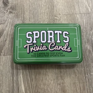 Sports Trivia Card Game Brand New In Green Metal Tin - Picture 1 of 2