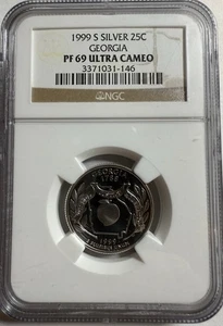 1999-S Proof Georgia Silver Quarter NGC PF 69 UCAM (008) - Picture 1 of 4