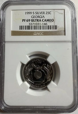 1999-S Proof Georgia Silver Quarter NGC PF 69 UCAM (008) - Image 1 of 4