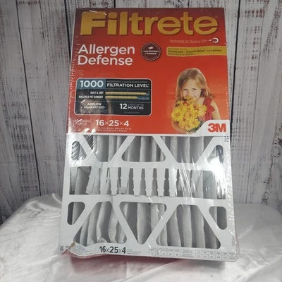 4 PACK Filtrete 16x25x4" AC Furnace Air Filters, MPR 1000 / MERV 11 - RED - Image 1 of 4
