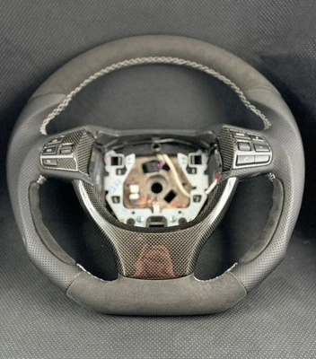 BMW STEERING WHEEL F10 ALCANTARA CARBON CUSTOM FLAT F06 F13 F01 F07 F11 F12 - Image 1 of 4