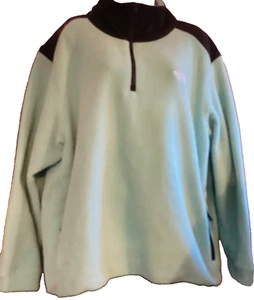 THE NORTH FACE Women’s XXL Circular Design 1/4-Zip Fleece Pullover Sweater- Teal - Picture 1 of 3