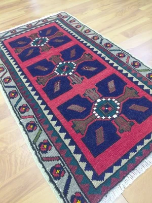 Deformed Antique Anatolian Rug Muşticolor Turkish Rug Handmade Rug - Image 1 of 4