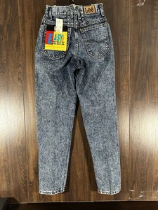 VTG Lee Denim Jeans Womens 9 Med Easy Rider Tapered Leg Made USA 90s Stone Wash - Picture 1 of 15