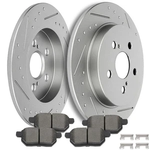 For 2015-2019 Toyota for Corolla Rear Brake Rotors Disc & Ceramic Pads 259mm - Picture 1 of 7