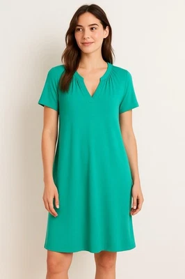 J. Jill Wearever Women’s Large Green Dress A-Line Minimalist Work Travel Casual - Image 1 of 4