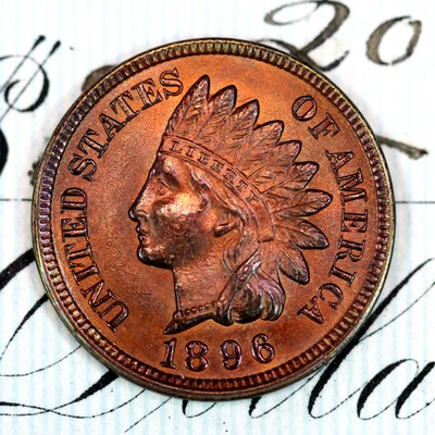 * 1896 * SUPERB+ GEM BU MS INDIAN HEAD PENNY * FROM ORIGINAL COLLECTION - Image 1 of 3