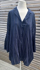 Vetono dunkelblau Tunika Top weiß Streifen Design Etikett Gr. 3 Baumwollmischung - Bild 1 von 9
