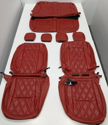 Capas de assento de couro vermelho W242 para Jeep Wrangler 2 portas esporte Sahara 2018-2023 - Imagem 1 de 4