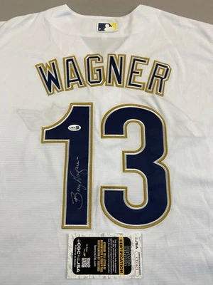 HOUSTON ASTROS- BILLY WAGNER AUTOGRAPH #13 HOME WHITE JERSEY JSA CI33671 - Image 1 of 4