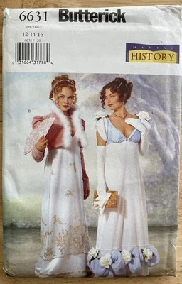 Butterick Pattern 6630 Size 12-14-16 Historical Josephine Regency Costume - Image 1 of 4