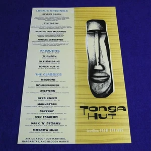 POSTERDRUCK DER SPEISEKARTE DER TONGA HUT TIKI BAR RESTAURANT, PALM SPRINGS, CA - Bild 1 von 4